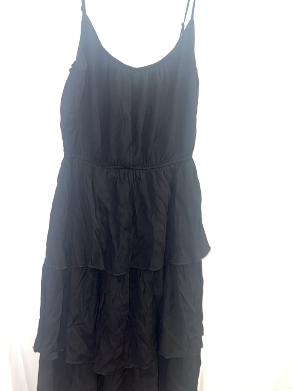 Black Tiered Spaghetti Strap Maxi Dress